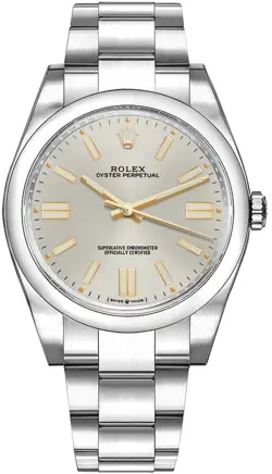 ROLEX OYSTER PERPETUAL 41 SILVER DIAL AUTOMATIC OYSTER STEEL MEN'S WATCH 124300