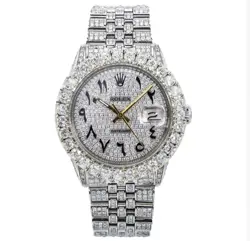 ROLEX DATEJUST 16030 36MM SILVER DIAMOND DIAL WITH 8.75 CT DIAMONDS