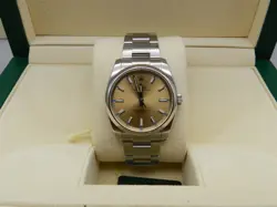 ROLEX OYSTER PERPETUAL CHAMPAGNE GRAPE DIAL 114200 FULL SET 2015