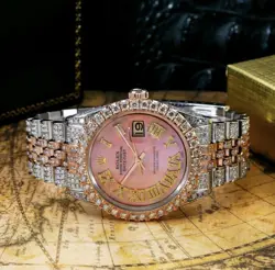 ROLEX DATEJUST 1601 36MM PINK DIAMOND DIAL WITH TWO TONE JUBILEE BRACELET