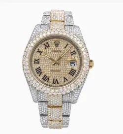 ROLEX DATEJUST II DIAMOND WATCH 41MM, CHAMPAGNE DIAMOND DIAL WITH 22.75 DIAMONDS