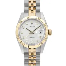 ROLEX DATEJUST 10P DIAMOND 179173G SILVER CARVING COMPUTER F NUMBER SECOND H...