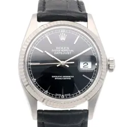 ROLEX DATEJUST WATCHES 16014 STAINLESS STEEL K18 WHITE GOLD NO. 81 USED
