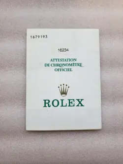ROLEX DATEJUST 16234 GUARANTEE WARRANTY CERTIFICATE T NUMBER