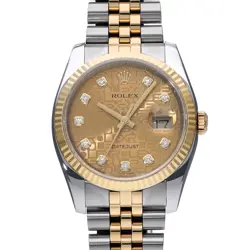 ROLEX DATEJUST 116233G CHAMPAGNE COMPUTER/DIAMOND WATCH 663877