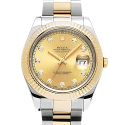 ROLEX DATEJUSTII 116333G CHAMPAGNE/DIAMOND WATCH 671986