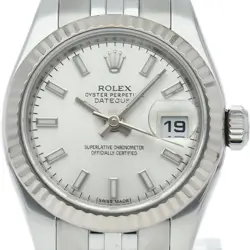 ROLEX DATEJUST 26 LADIES WATCH 179174 K18WG/STAINLESS STEEL WOMENWATCH SILVE...