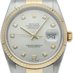 ROLEX DATEJUST MEN'S WATCH 10P DIAMOND 16233G(T) K18YG/STAINLESS STEEL MENSW...