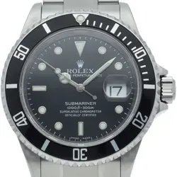 ROLEX SUBMARINA DATE 16610(F) STAINLESS STEEL MENSWATCH BLACK USED