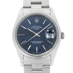ROLEX OYSTER PERPETUAL DATE 15200 BLUE BAR T NUMBER SECOND HAND MENS