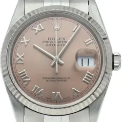 ROLEX DATEJUST MEN'S WATCH 16234(T) K18WG/STAINLESS STEEL MENSWATCH PINK USED