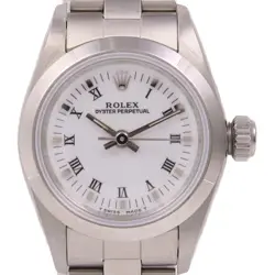 ROLEX OYSTER PERPETUAL 24MM AUTOMATIC WATCH 67180 STAINLESS STEEL WHITE