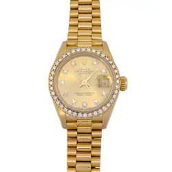 ROLEX 69138G LADY-DATEJUST 18K DIAMOND DIAL & BEZEL 26MM 1988