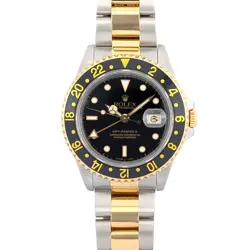 ROLEX 16713 GMT-MASTER II TWO TONE BLACK DIAL 40MM 1995 W-SERIAL