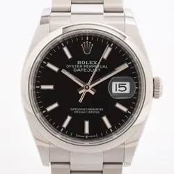 ROLEX DATEJUST 126200 SS SS AT BLACK DIAL 1 EXTRA LINK