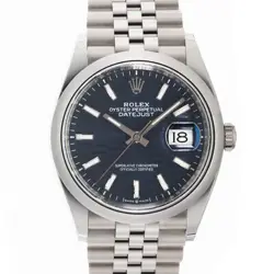 ROLEX DATEJUST 36 126200 BLUE FLUTED MOTIF JUBILEE WARRANTY 2024 BOX/PAPER