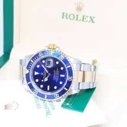 Rolex 40mm 18K Half Yellow Gold Blue Dial Submariner Date REF: 16613 (P Series)