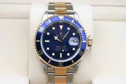 ROLEX 16613 SUBMARINER WATCH BLUE DIAL 18K/SS