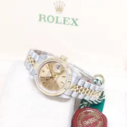 ROLEX 26MM 18K HALF YELLOW GOLD CHAMPAGNE STICKS DATEJUST REF: 69173 (W)