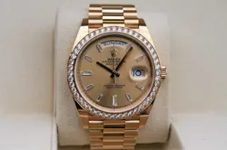 ROLEX 228348 DAY-DATE 40MM WATCH DIAMOND DIAL DIAMOND BEZEL