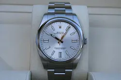 ROLEX 124300 OYSTER PERPETUAL WATCH SILVER DIAL NIB