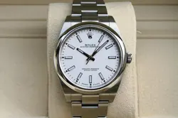 ROLEX 114300 OYSTER PERPETUAL WATCH 39MM WHITE DIAL