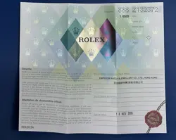 ROLEX GENUINE 116509 WHITE GOLD DAYTONA  2006 CERTIFICATE PAPER  Z SERIES 888 HK