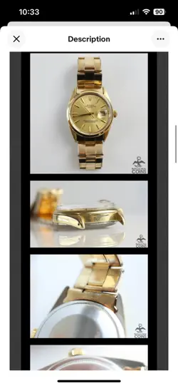 1979 ROLEX DATE CHAMPAGNE DIAL 34 MM MEN’S WATCH 1550