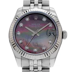 ROLEX DATEJUST 31, 178274, STEEL & GOLD, BLACK MOTHER OF PEARL ROMAN DIAL, JU...
