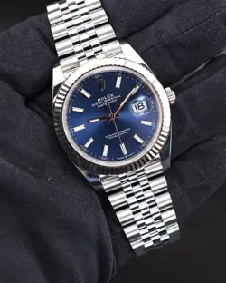 ROLEX DATEJUST 41 BLUE STICK DIAL 126334 JUBILEE BRACELET FULL SET