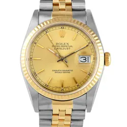 ROLEX DATEJUST 36 CHAMPAGNE DIAL TWO-TONE JUBILEE WATCH 16233