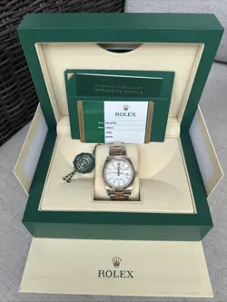 ROLEX DATE JUST 18K ROSE GOLD AND SS  WHITE DIAL ￼#126231  36MM  2020