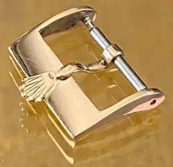 Rolex 18k Rose Gold 16mm Logo Buckle ROLEXSA .750 SWISS 1975
