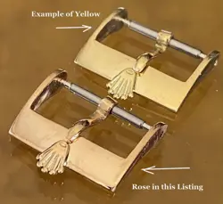 Rolex 18k Rose Gold 16mm Logo Buckle ROLEXSA .750 SWISS 1975