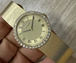ROLEX CELLINI  REF. 4630 18K  YELLOW GOLD FACTORY DIAMONDS MEN WATCH