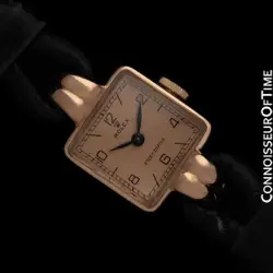1938 ROLEX VINTAGE ART DECO LADIES DRESS WATCH - 14K ROSE GOLD