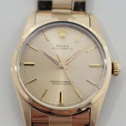 ROLEX OYSTER PERPETUAL 1014 34MM GOLD CAPPED MENS AUTOMATIC 1960S VINTAGE RA541