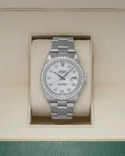 ROLEX DATE 15200 SILVER OYSTER BRACELET WITH CUSTOM BEZEL AND DIAL