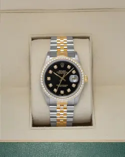 ROLEX DATEJUST 16233 CUSTOM DIAL AND DIAMOND BEZEL