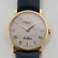 ROLEX CELLINI 5115 GENEVE 32MM 18K MENS MANUAL WIND COMPUTER DIAL 2010S RA563