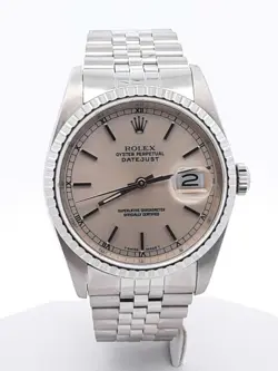 ROLEX OYSTER PERPETUAL DATEJUST JUBILEE STAINLESS STEEL AUTOMATIC 36MM WATCH