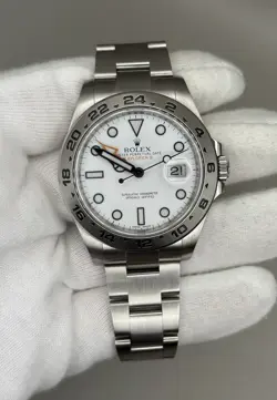 ROLEX EXPLORER II 216570 AUTOMATIC WRISTWATCH WHITE STAINLESS STEEL (MINT)