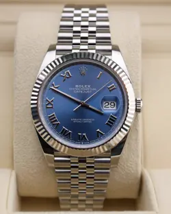 ROLEX DATEJUST 41 BLUE ROMAN DIAL 126334 JUBILEE FULL SET