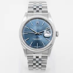 ROLEX DATEJUST 36 16200, STAINLESS STEEL, BLUE DIAL, JUBILEE BRACELET