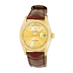 ROLEX 18K YELLOW GOLD 36MM DAY-DATE 18038 WARRANTY BOX