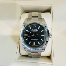 ROLEX MILGAUSS 40 MM S/S BLACK DIAL GREEN CRYSTAL MEN’S WATCH 116400