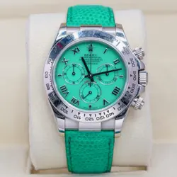 ROLEX DAYTONA 116519 BEACH GREEN CHALCEDONY DIAL WHITE GOLD 40MM PAPPERS