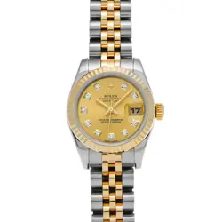 ROLEX DATEJUST 179173G CHAMPAGNE/DIAMOND WATCH 671822