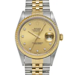 ROLEX DATEJUST 16233G CHAMPAGNE/DIAMOND WATCH 667343