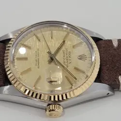 Mens Rolex Oyster Datejust Ref 16013 36mm 18k SS Automatic 1980s Swiss RA395